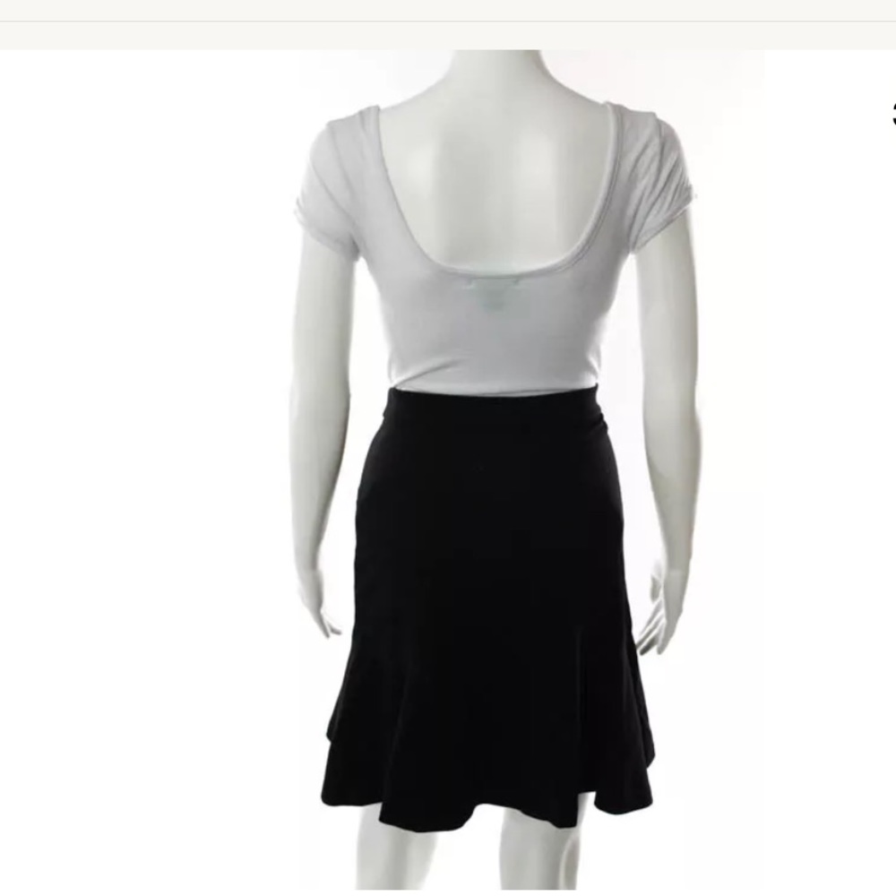 DIANE VON FURSTENBERG BLACK STRIPED TRUMPET SKIRT - Picture 2 of 7